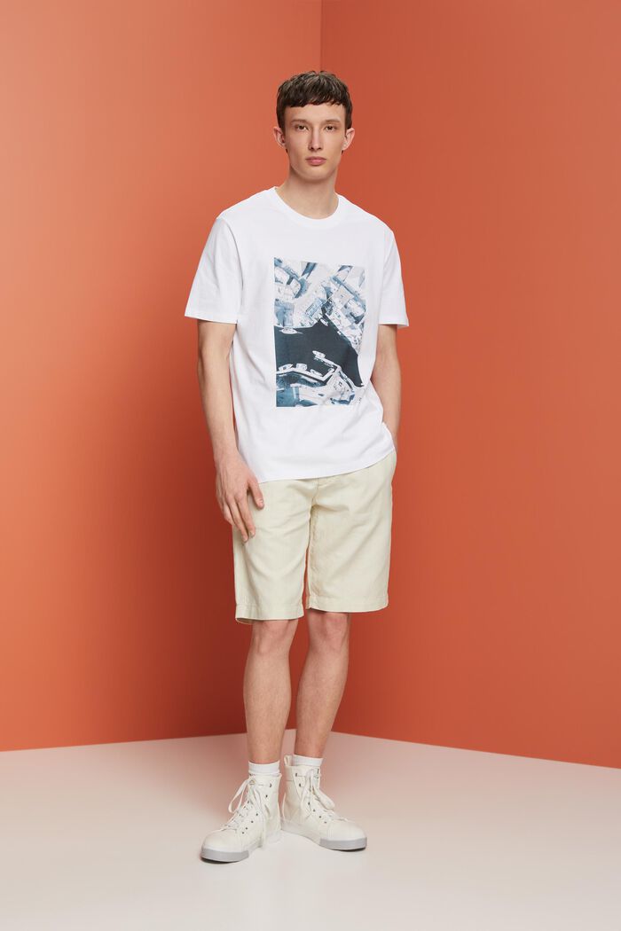 Dżersejowy T-shirt z nadrukiem, 100% bawełny, WHITE, detail image number 4