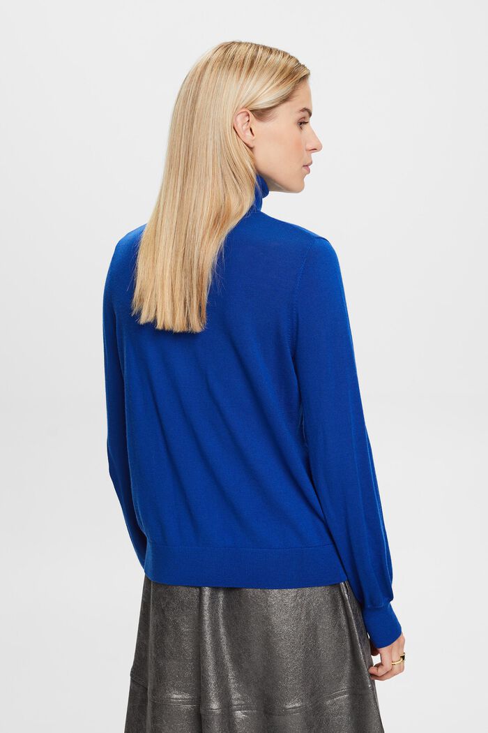 Wełniany sweter z półgolfem, BRIGHT BLUE, detail image number 4