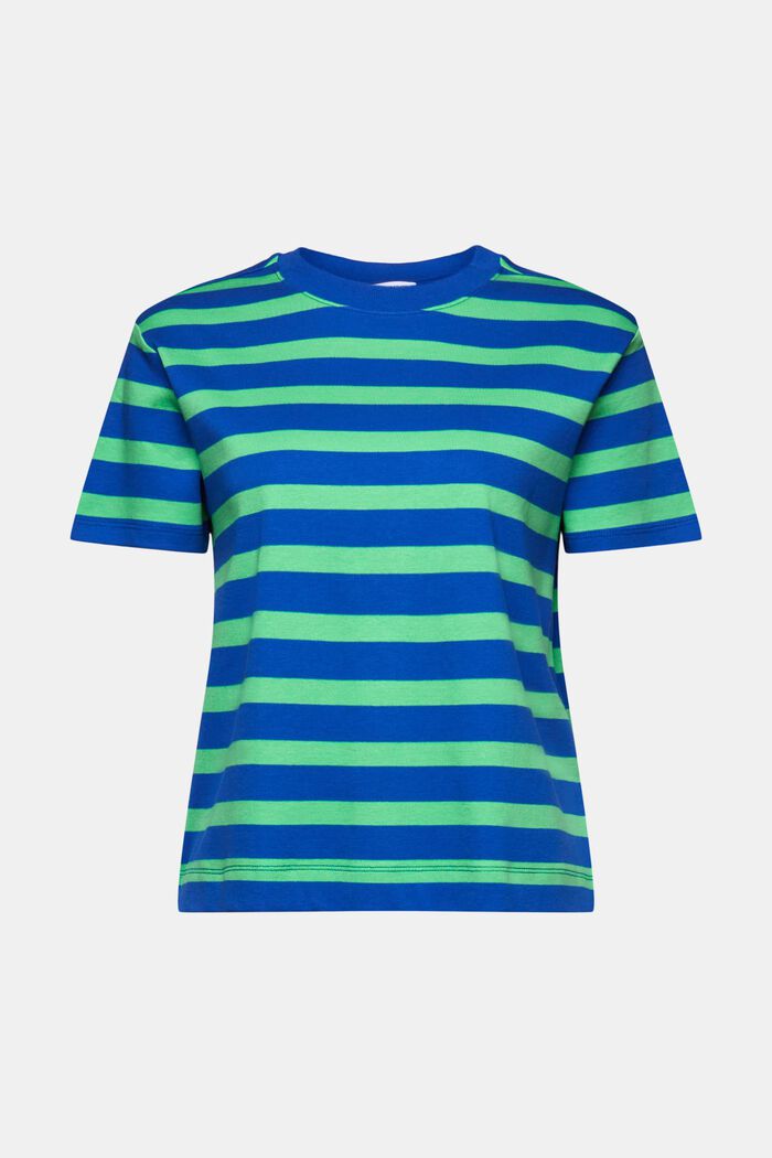T-shirt w paski z okrągłym dekoltem, BRIGHT BLUE, detail image number 5