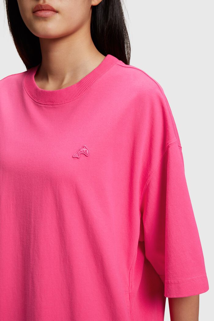Sukienka w stylu T-shirtu z naszywką delfina, PINK, detail image number 2