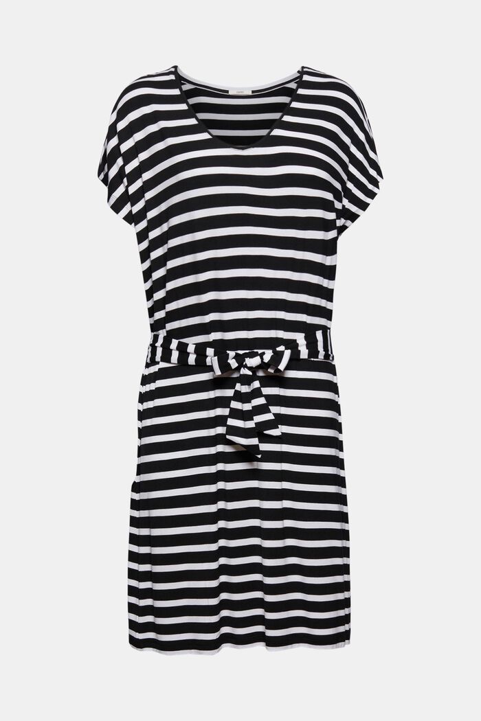 Sukienka plażowa z dżerseju z LENZING™ ECOVERO™, BLACK, overview