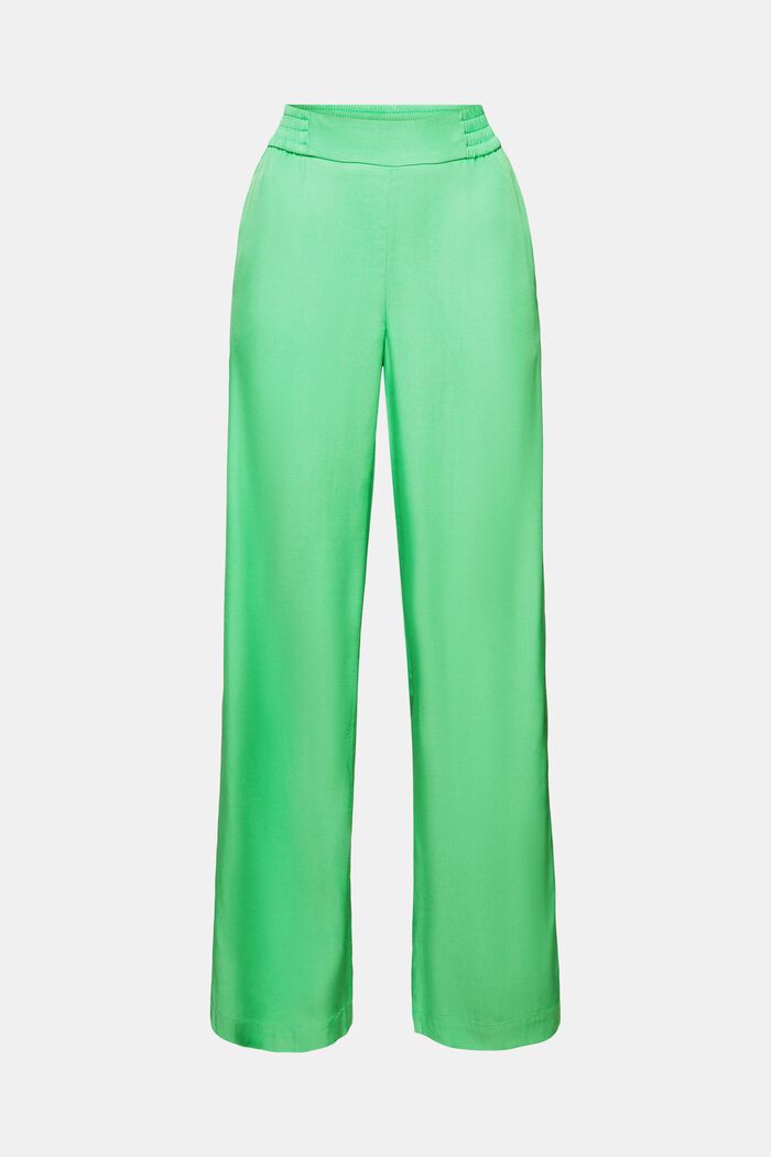 Szerokie spodnie bez zapięcia z diagonalu, CITRUS GREEN, detail image number 7