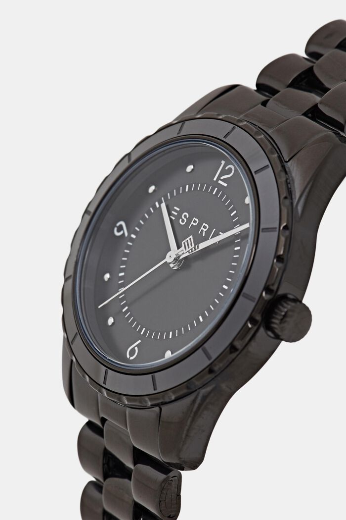 Zegarek ze stali szlachetnej z dzieloną bransoletką, BLACK, detail image number 1