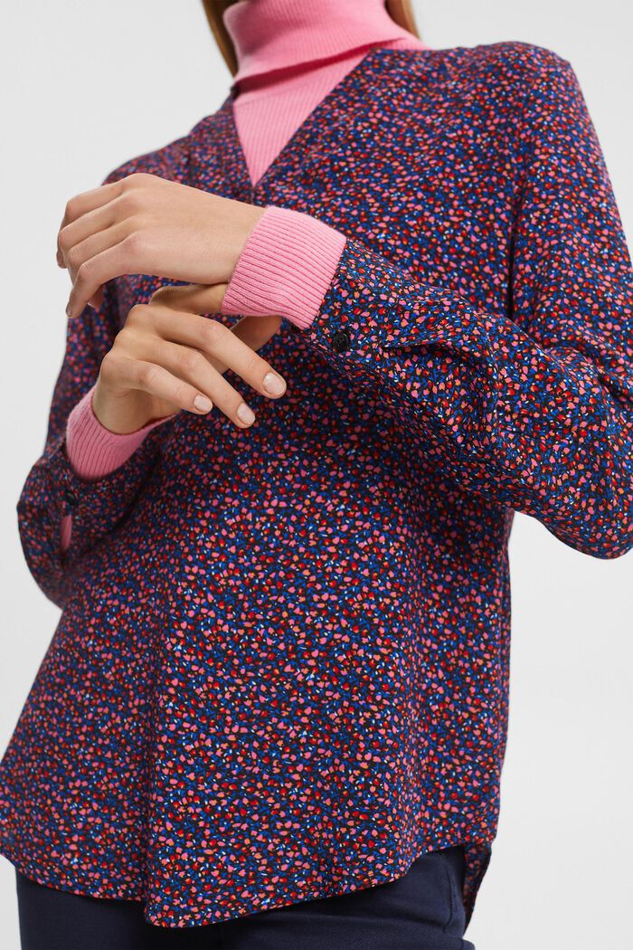 Wzorzysta bluzka, LENZING™ ECOVERO™, BLACK, detail image number 2