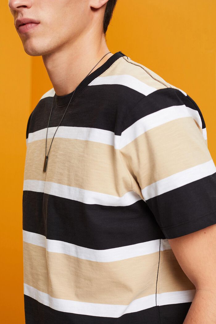 Dżersejowy T-shirt w paski, 100% bawełny, BLACK, detail image number 2