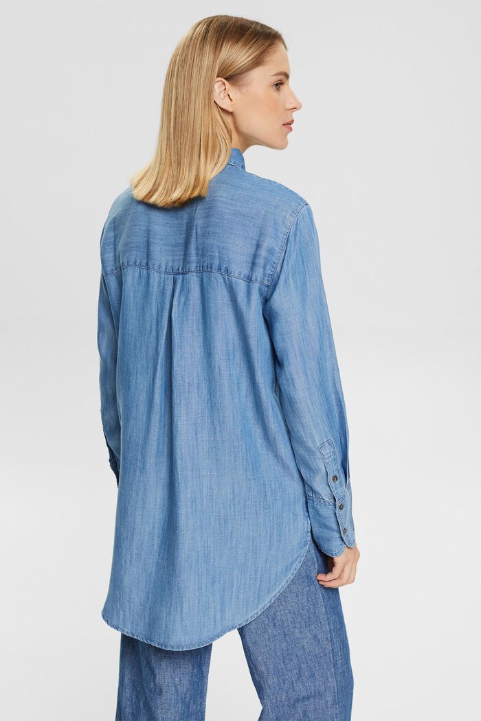 Z włókna TENCEL™: bluzka oversize w kolorze denimu, BLUE MEDIUM WASHED, detail image number 3
