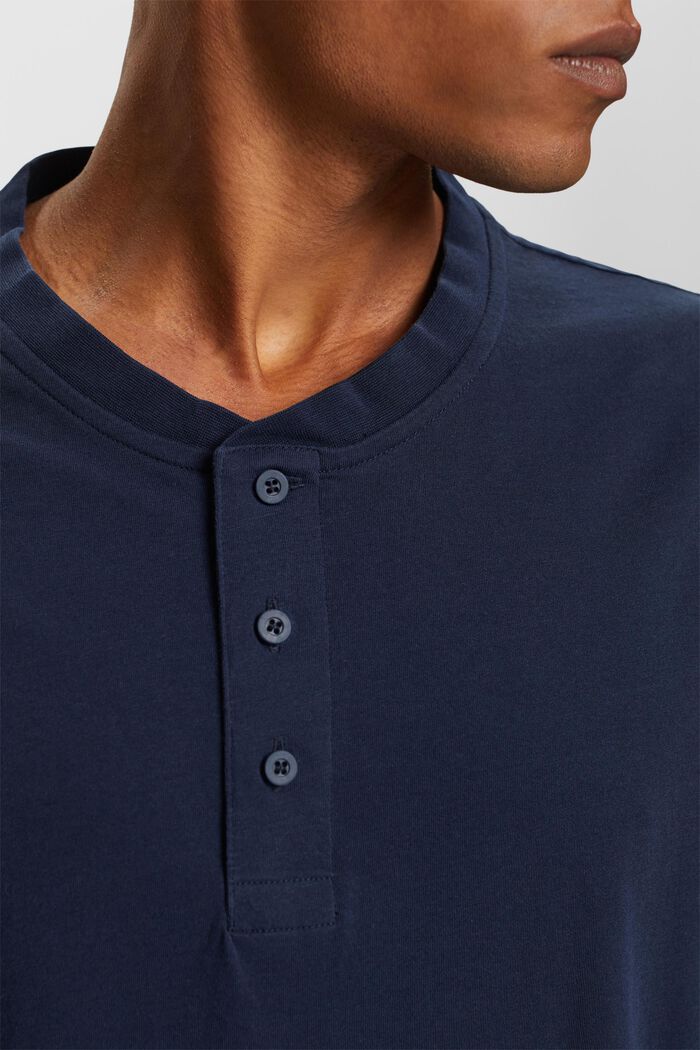 T-shirt henley, 100% bawełna, NAVY, detail image number 2