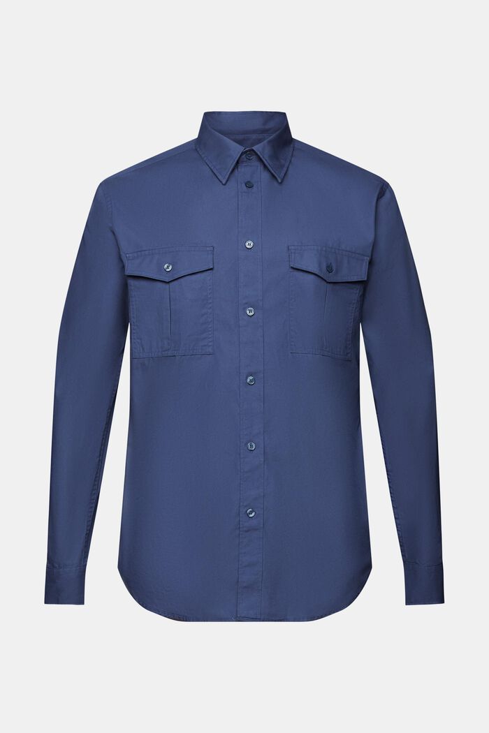 Koszula w stylu utility z bawełny, GREY BLUE, detail image number 6