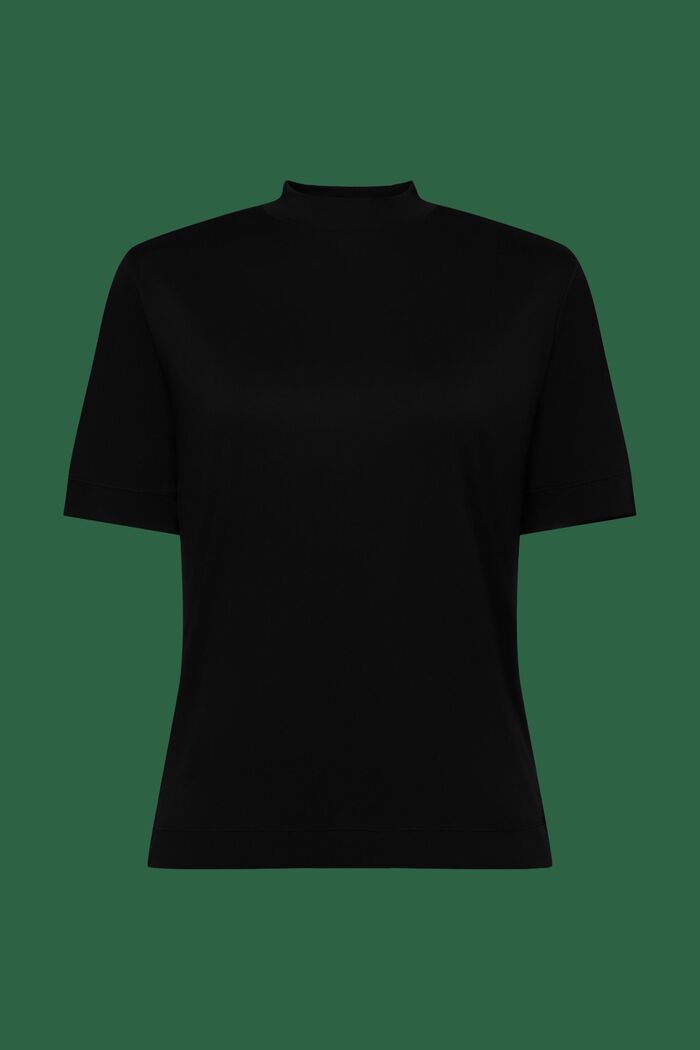 Dżersejowy T-shirt z półgolfem, BLACK, detail image number 5