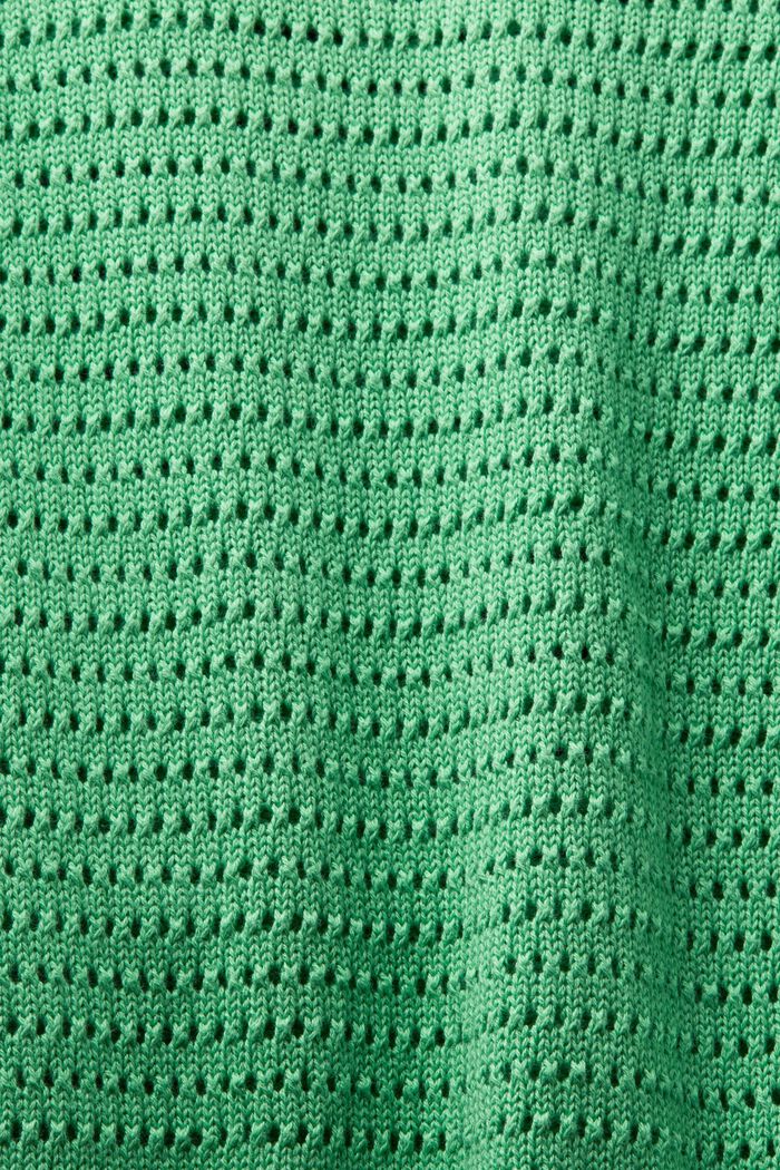 Sweter z krótkim rękawem z siateczki, CITRUS GREEN, detail image number 5