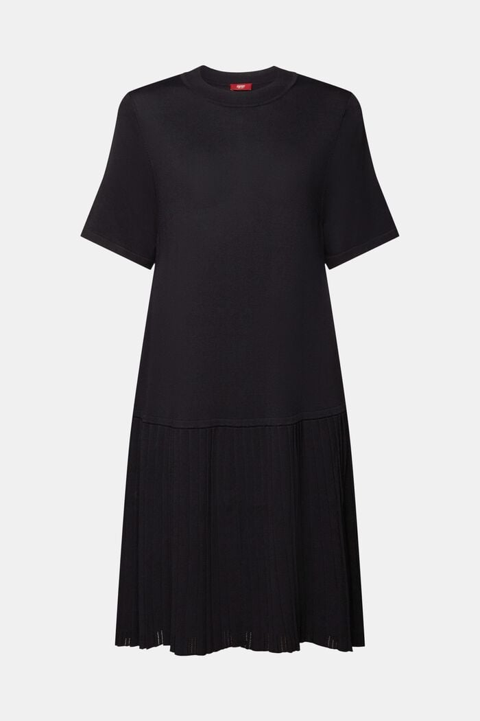 Plisowana sukienka z obniżoną talią, BLACK, detail image number 6