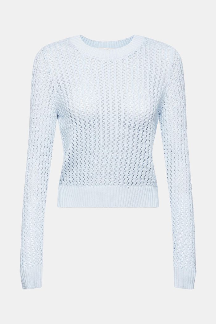 Fakturowany sweter z bawełny organicznej, PASTEL BLUE, detail image number 5