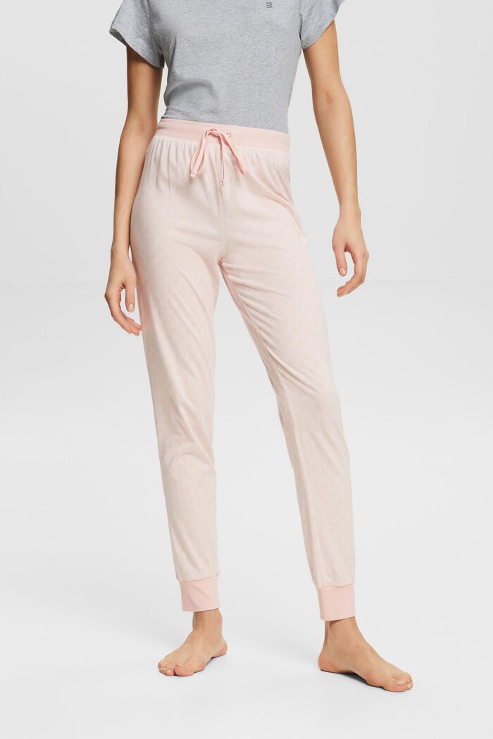 Dżersejowe spodnie od piżamy z nadrukiem, LIGHT PINK, detail image number 0