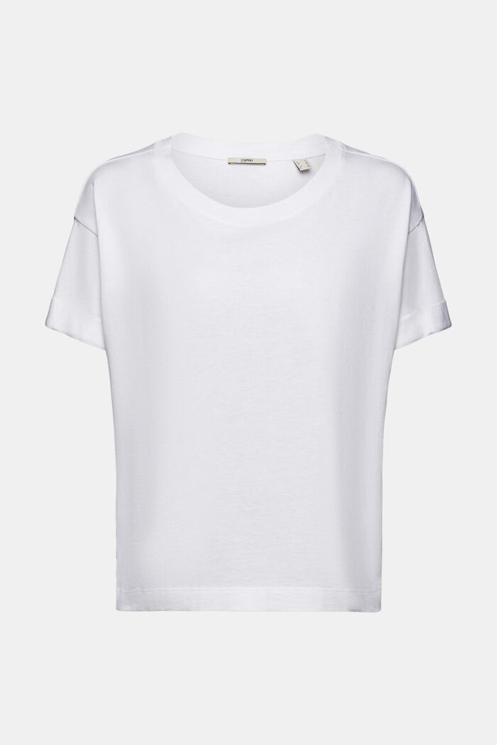 Koszulka z podwijanymi rękawami, WHITE, detail image number 5