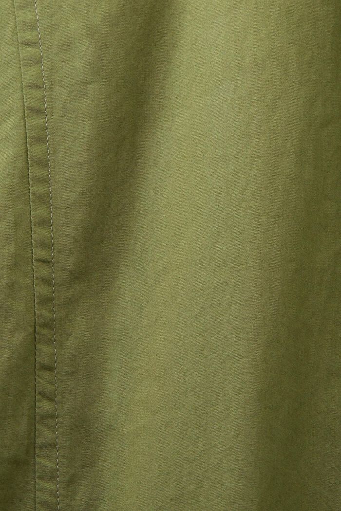 Sukienka koszulowa z bawełnianej popeliny, LIGHT KHAKI, detail image number 5