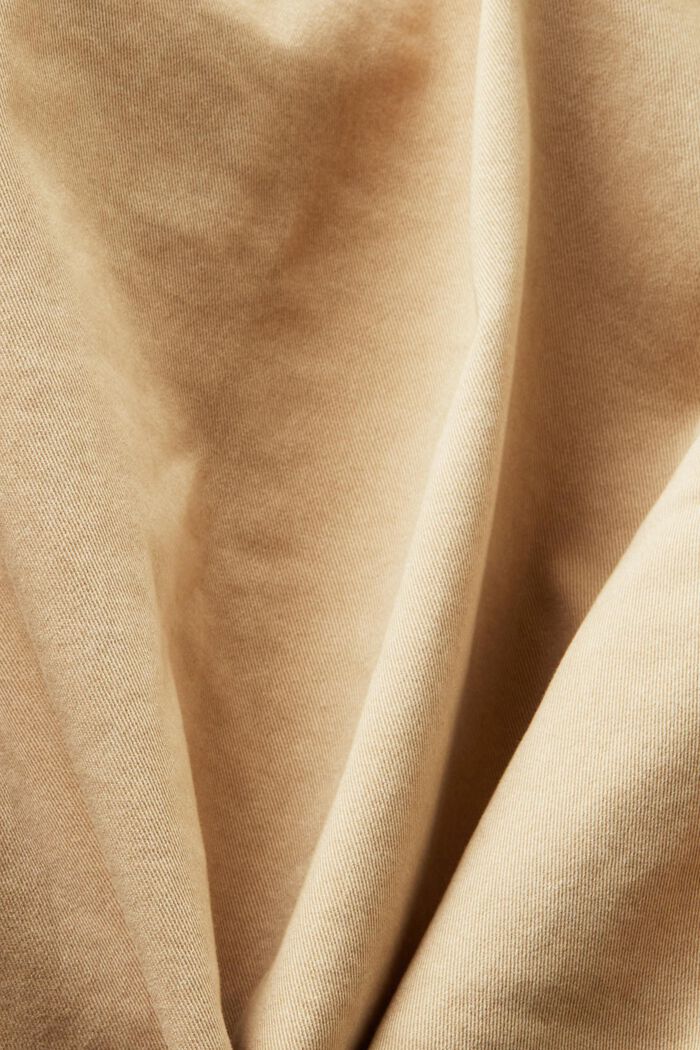 Krótka kurtka z bawełnianego twillu, BEIGE, detail image number 4