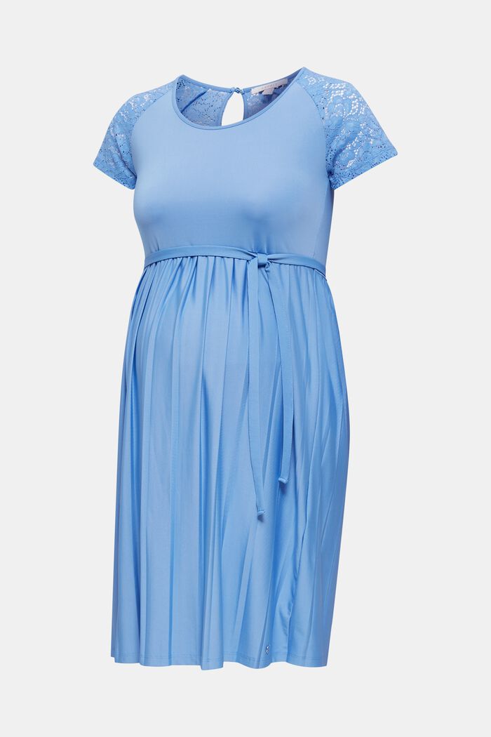 Sukienka z elastycznego jerseyu z koronką, BLUE, detail image number 0