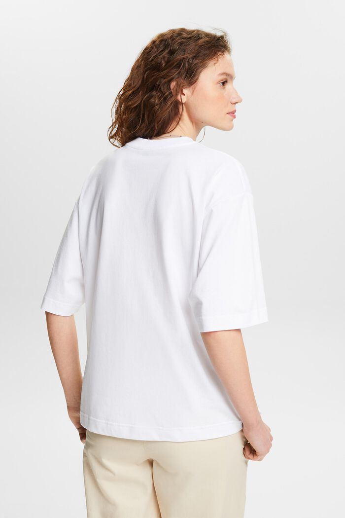 T-shirt oversize z graficznym nadrukiem, WHITE, detail image number 2