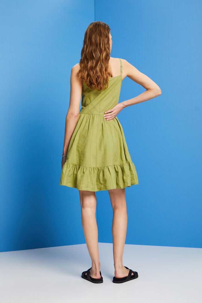 Sukienka mini z bawełny, PISTACHIO GREEN, detail image number 3