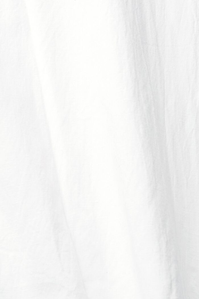 Długa sukienka koszulowa z lnem, WHITE, detail image number 4