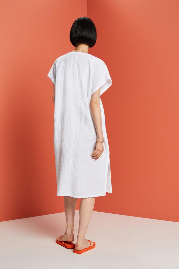 Plażowa sukienka w stylu tuniki, 100% bawełna, WHITE, detail image number 1
