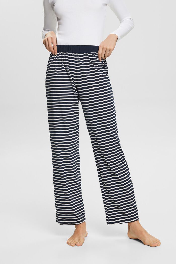 Spodnie od piżamy w paski, NAVY, detail image number 0