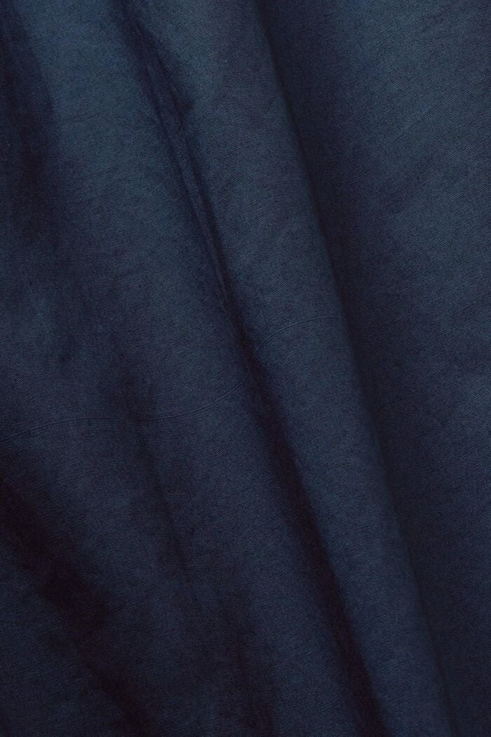 Sukienka koszulowa z wiązanym paskiem, 100% bawełna, PETROL BLUE, detail image number 5