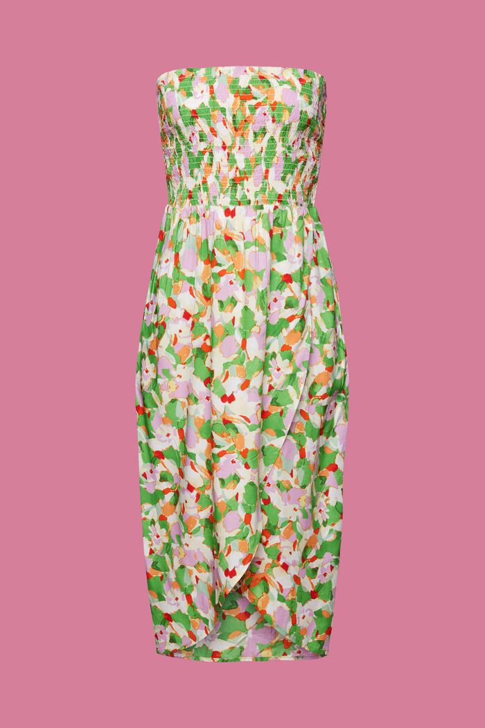 Marszczona sukienka tuba midi, LENZING™ ECOVERO™, GREEN, detail image number 5
