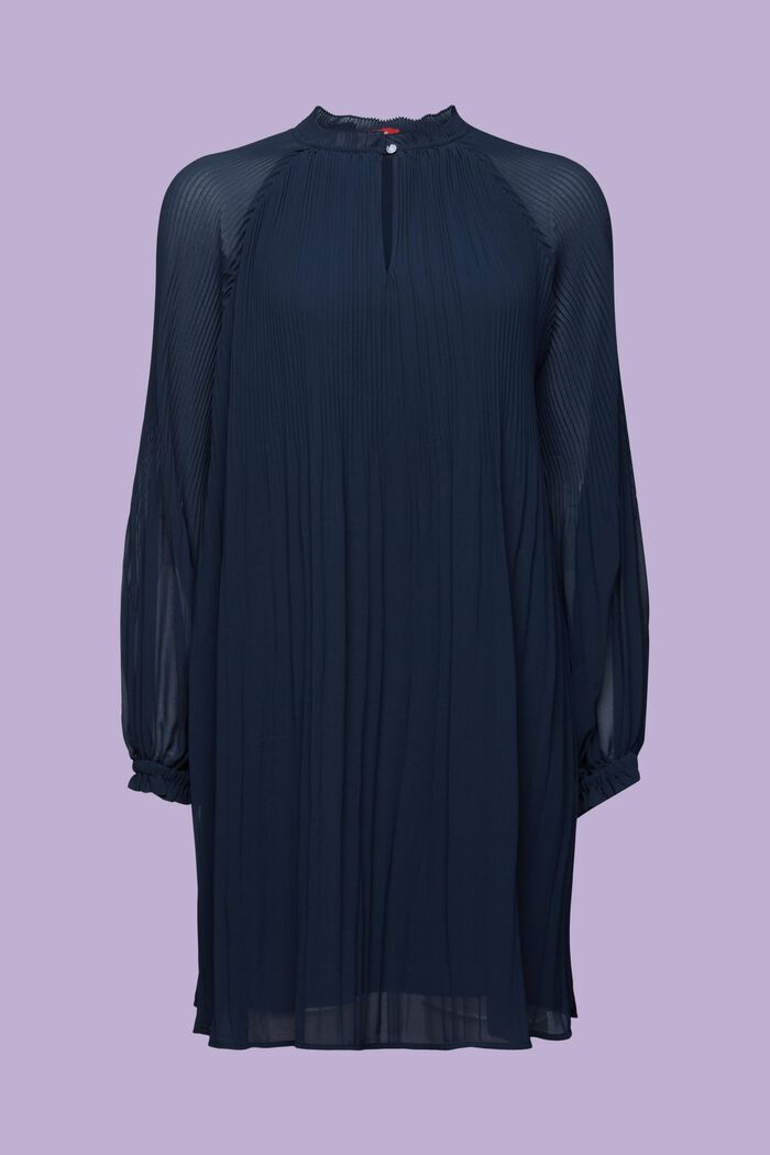 Sukienka mini z marszczonego szyfonu, PETROL BLUE, detail image number 5