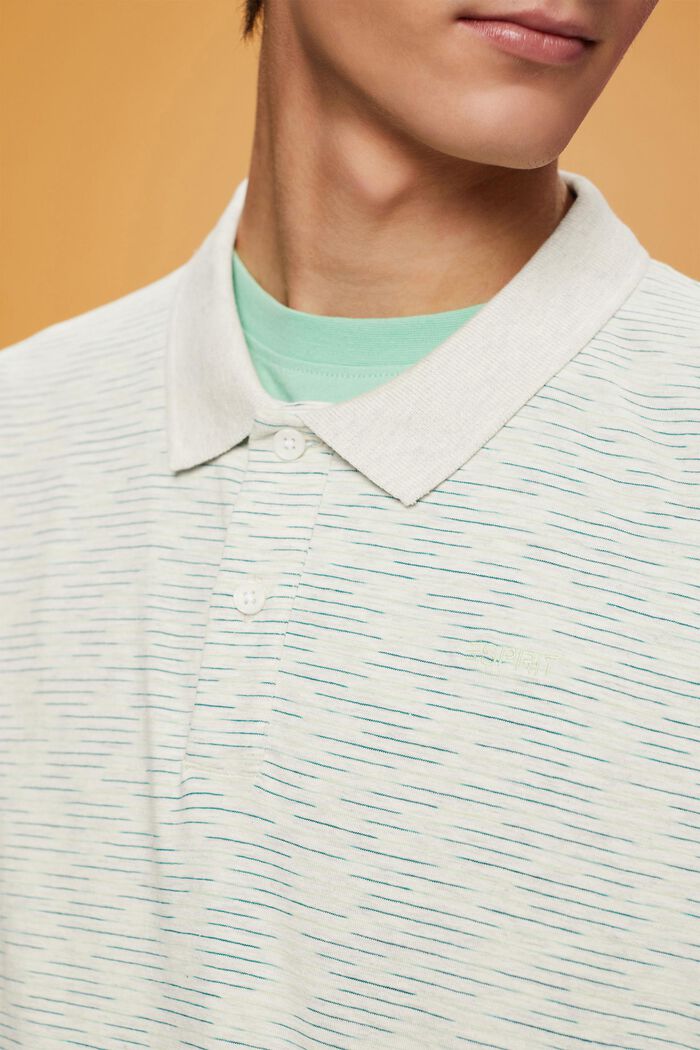 Melanżowa koszulka polo w cienkie paseczki, CITRUS GREEN, detail image number 2