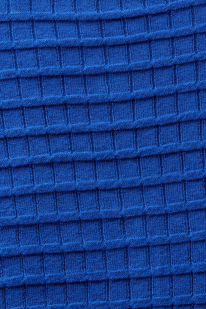 Sweter z fakturowanej dzianiny, BRIGHT BLUE, detail image number 5
