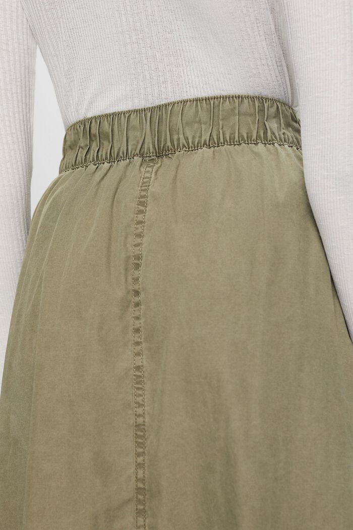 Spódnica cargo na gumce, 100% bawełny, KHAKI GREEN, detail image number 4
