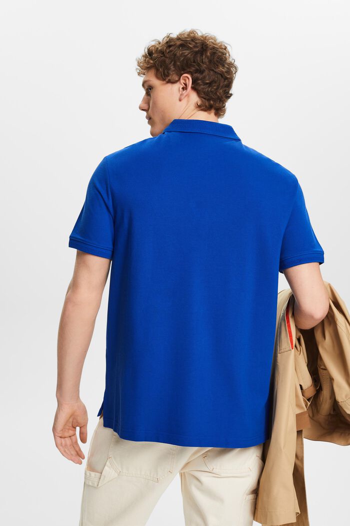 Koszulka polo z piki bawełnianej, BRIGHT BLUE, detail image number 3