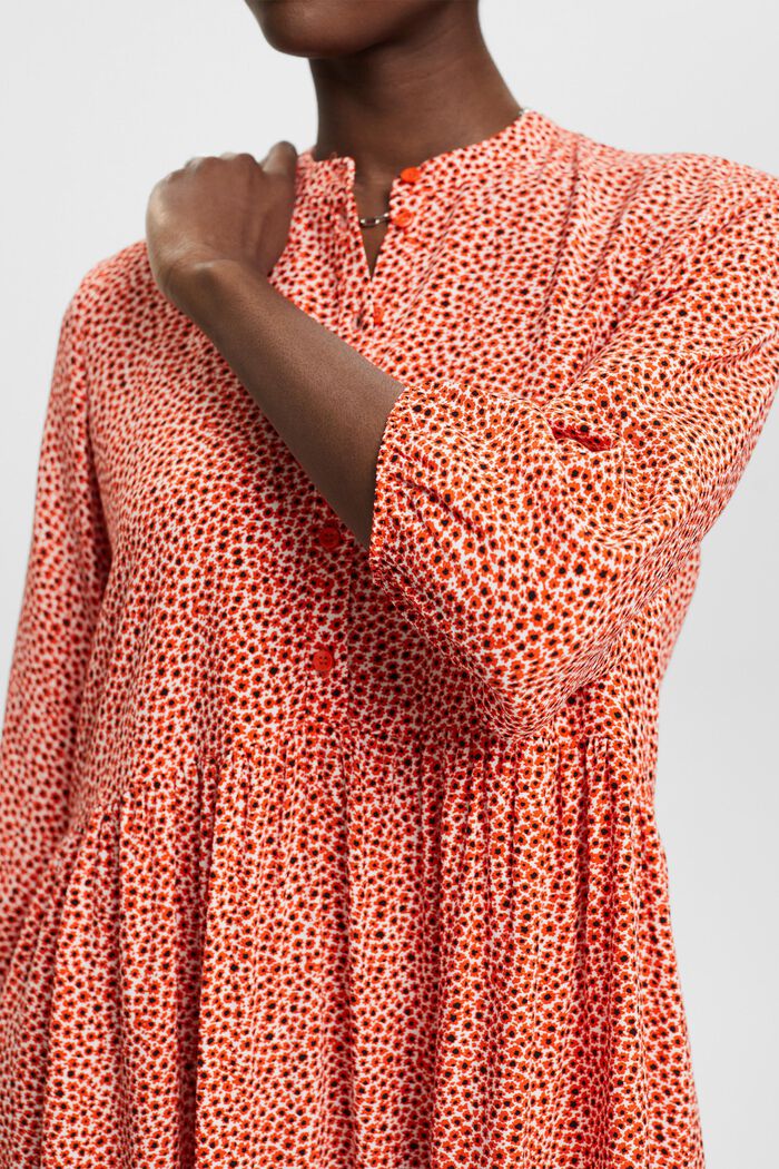Sukienka midi z wzorzystej tkaniny, ORANGE RED, detail image number 2
