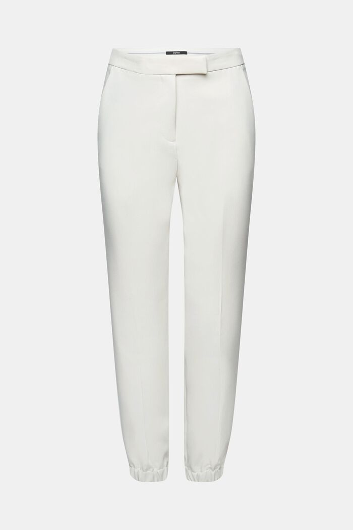 Skrócone spodnie, elastyczne wykończenie nogawek, PASTEL GREY, detail image number 6