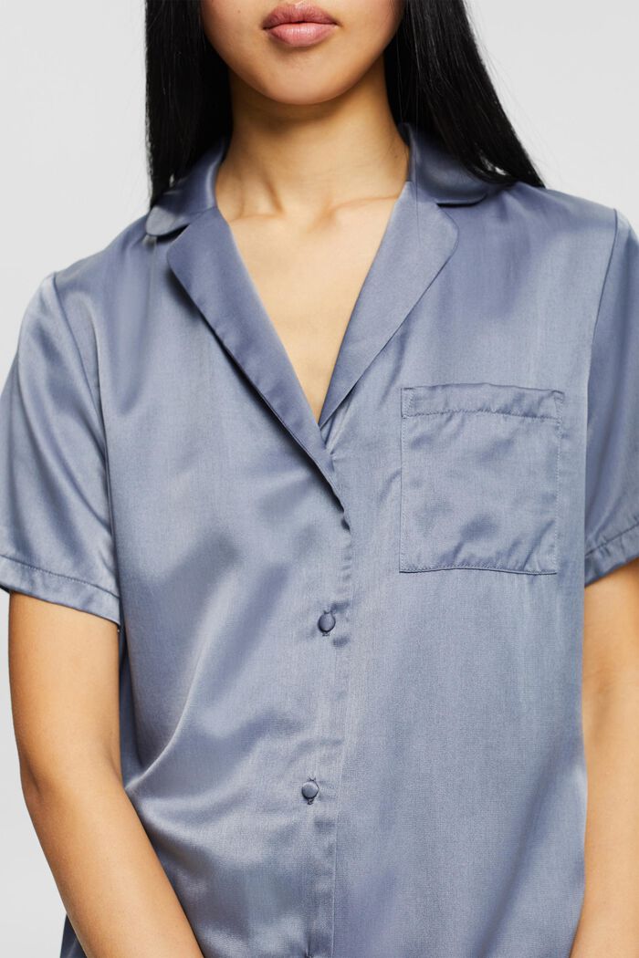 Satynowa piżama z LENZING™ ECOVERO™, GREY BLUE, detail image number 3