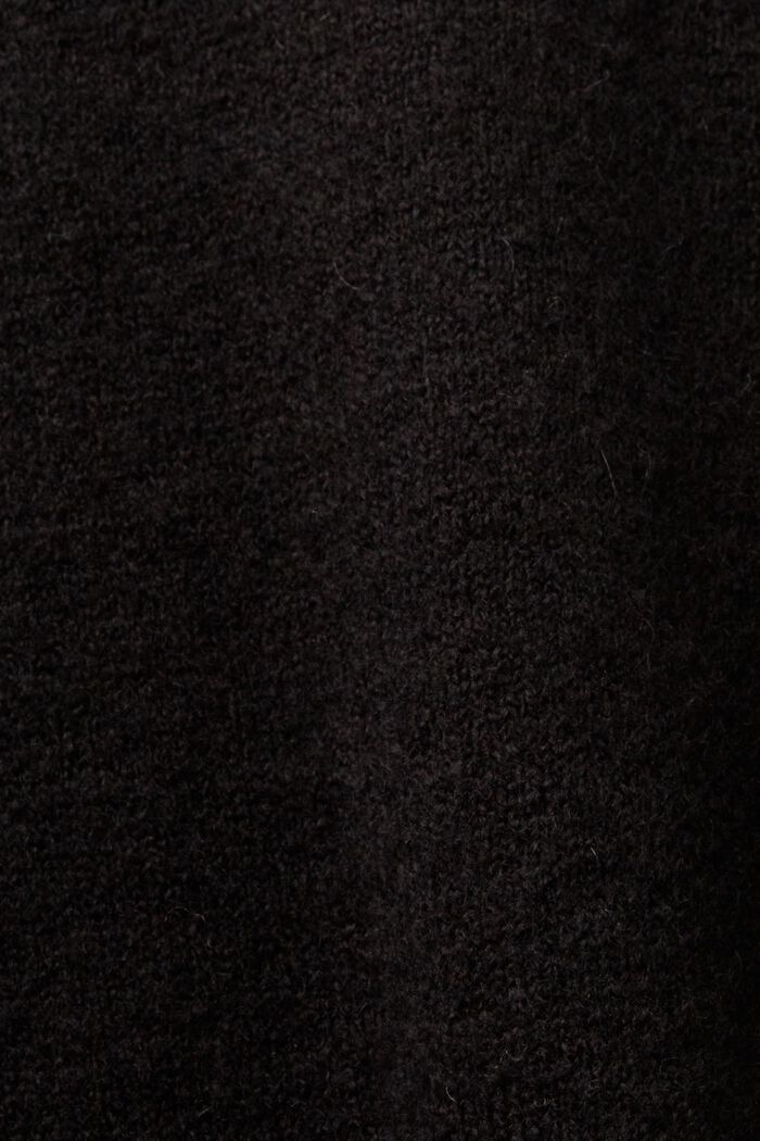 Dzianinowy sweter z szerokimi rękawami, BLACK, detail image number 5