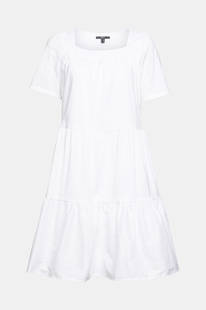 Sukienka z falbanami, LENZING™ ECOVERO, WHITE, detail image number 7