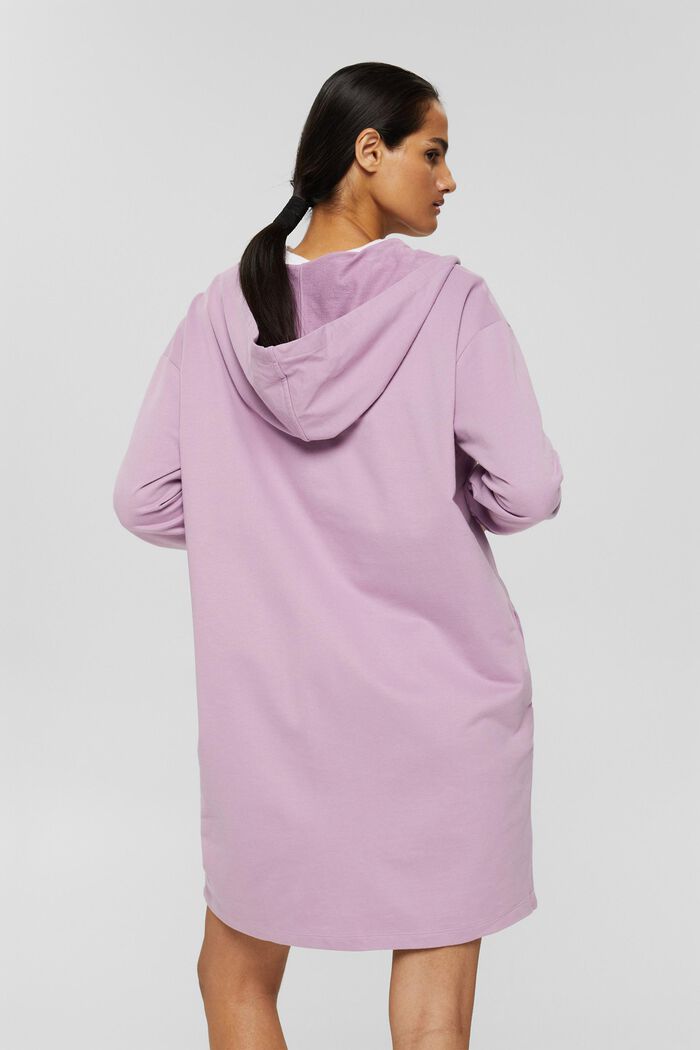 Sukienka dresowa z kapturem ze 100% bawełny ekologicznej, VIOLET, detail image number 2