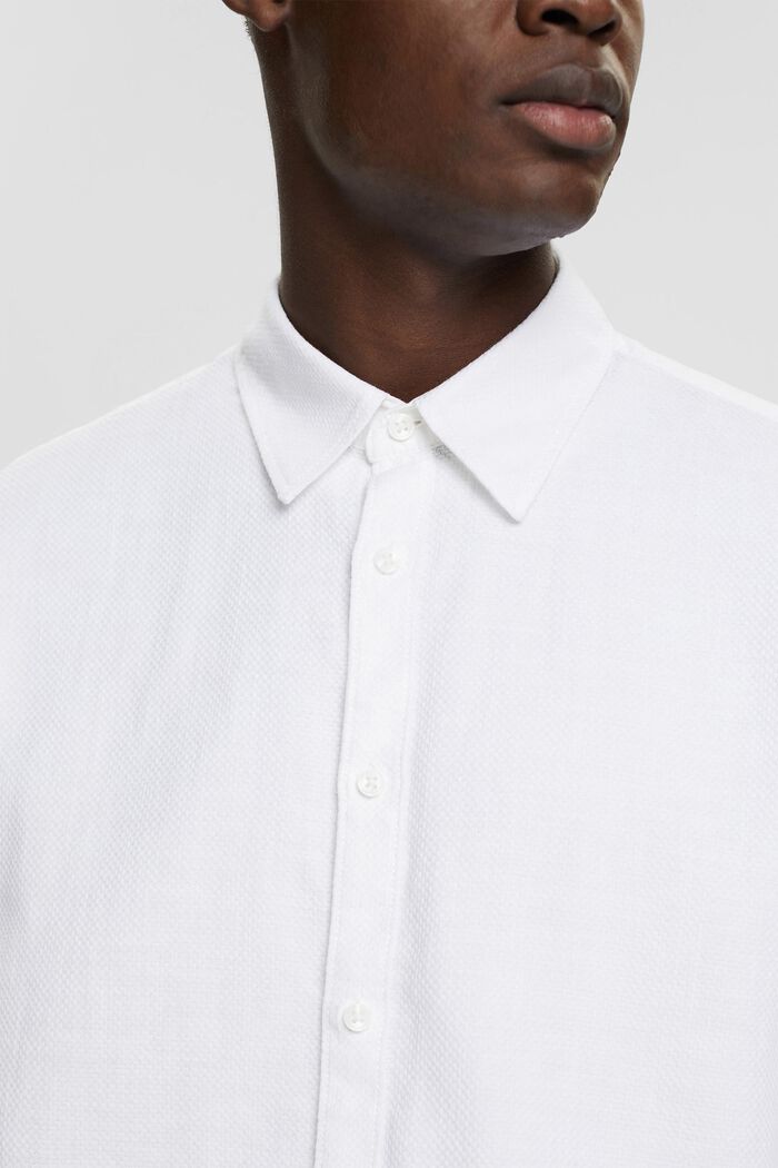 Koszula z tkaniny dobby, WHITE, detail image number 4