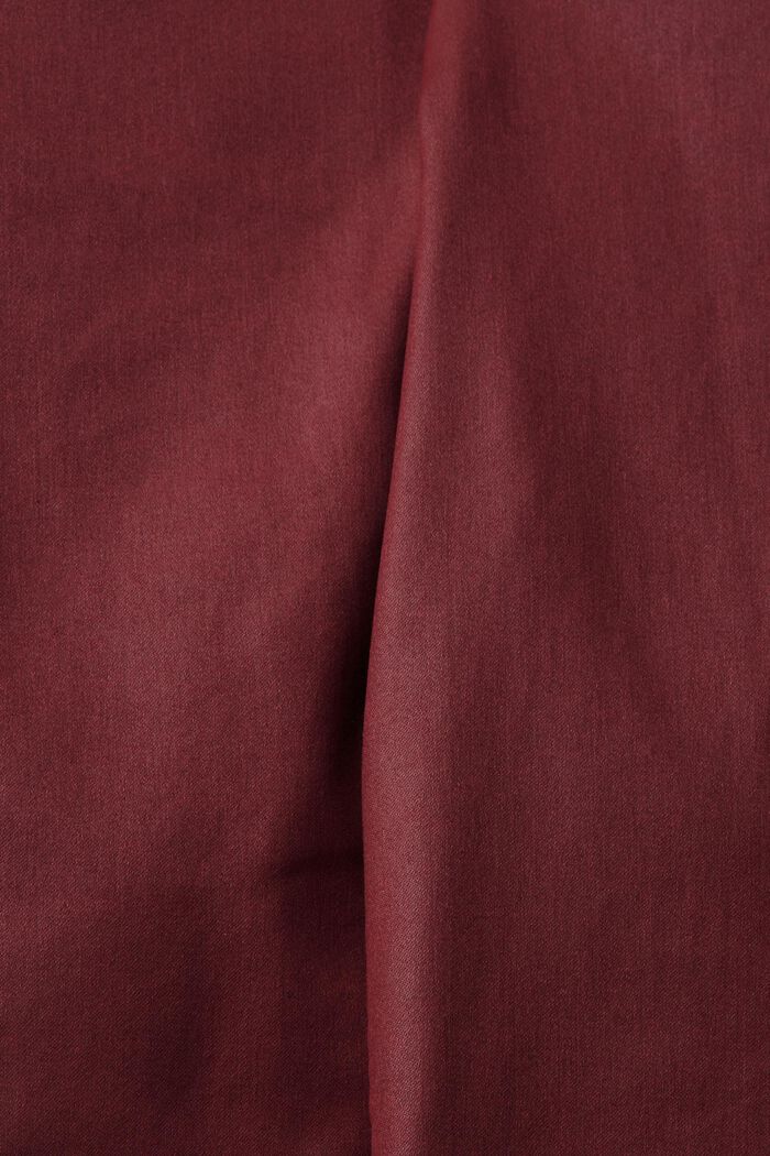 Spodnie z ekoskóry z wysokim stanem, slim fit, BORDEAUX RED, detail image number 1