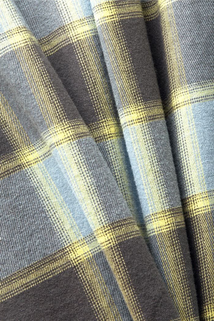 Koszula w kratkę z flaneli bawełnianej, TEAL BLUE, detail image number 5