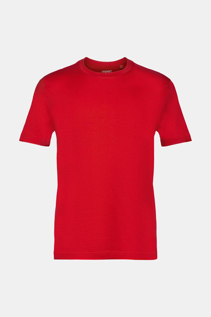 T-shirt z dżerseju z bawełny pima, DARK RED, detail image number 7