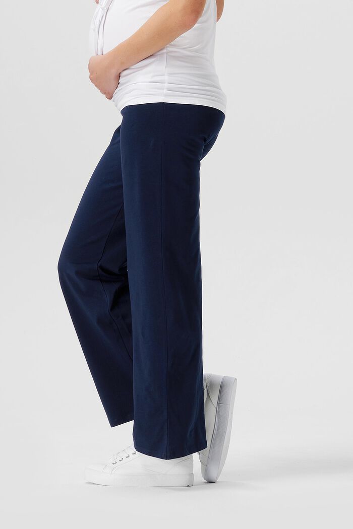 Spodnie z dżerseju z panelem na brzuch, bawełna organiczna, NIGHT BLUE, detail image number 2