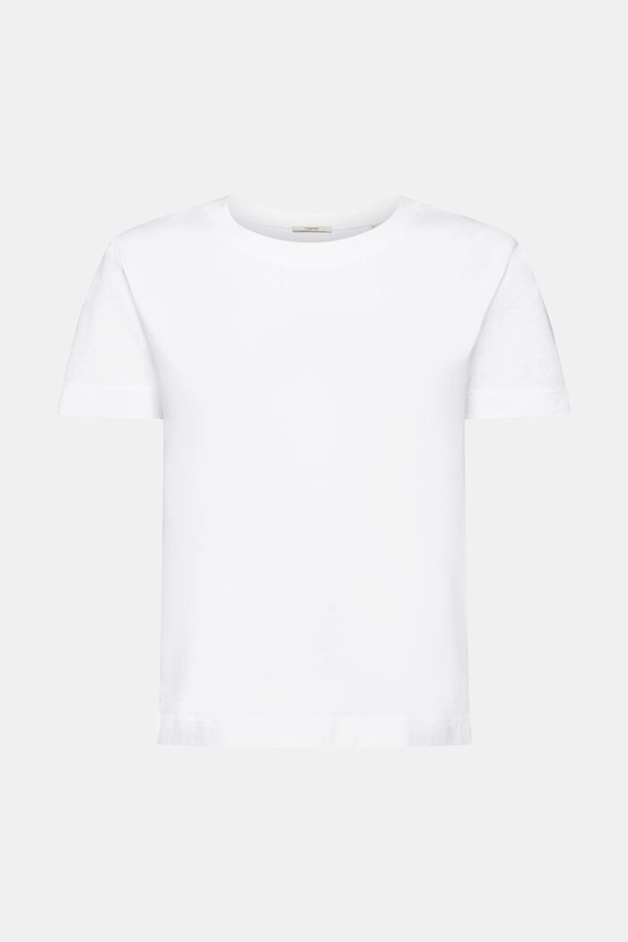 Bawełniany T-shirt z okrągłym dekoltem, WHITE, detail image number 7