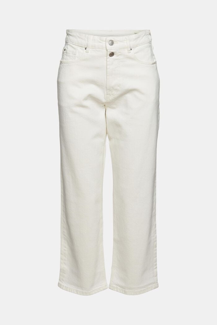 Bawełniane dżinsy z prostymi nogawkami, OFF WHITE, overview