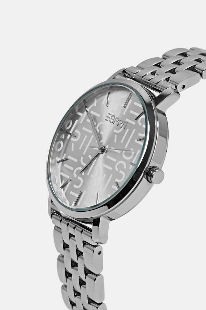 Zegarek ze stali szlachetnej z logowaną tarczą, SILVER, detail image number 1