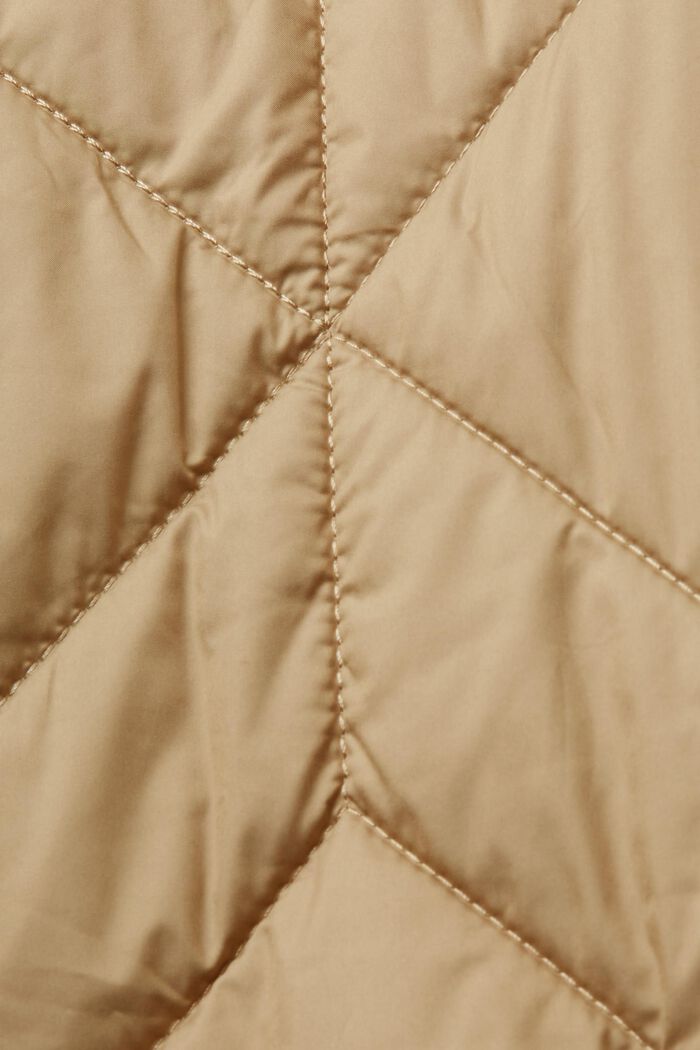 Z recyklingu: pikowana kurtka z pluszową podszewką, KHAKI BEIGE, detail image number 7