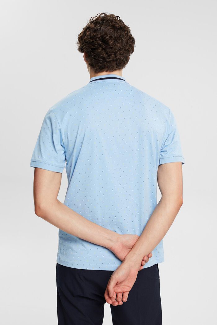 Koszulka polo z wzorem na całej powierzchni, LIGHT AQUA BLUE, detail image number 3