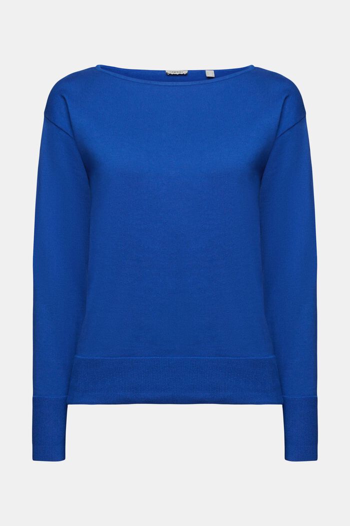 Sweter z łódkowym dekoltem, BRIGHT BLUE, detail image number 5